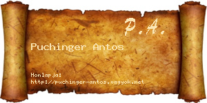 Puchinger Antos névjegykártya